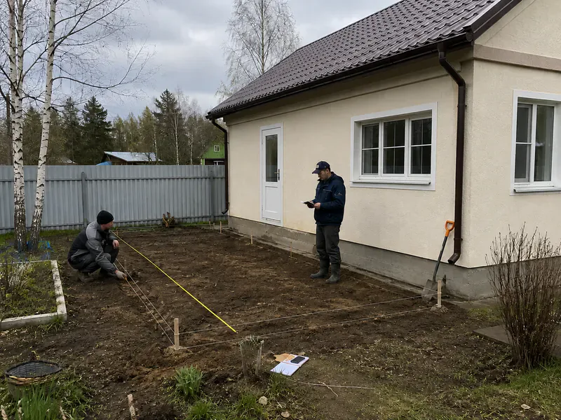 Разметка площадки под пристройку