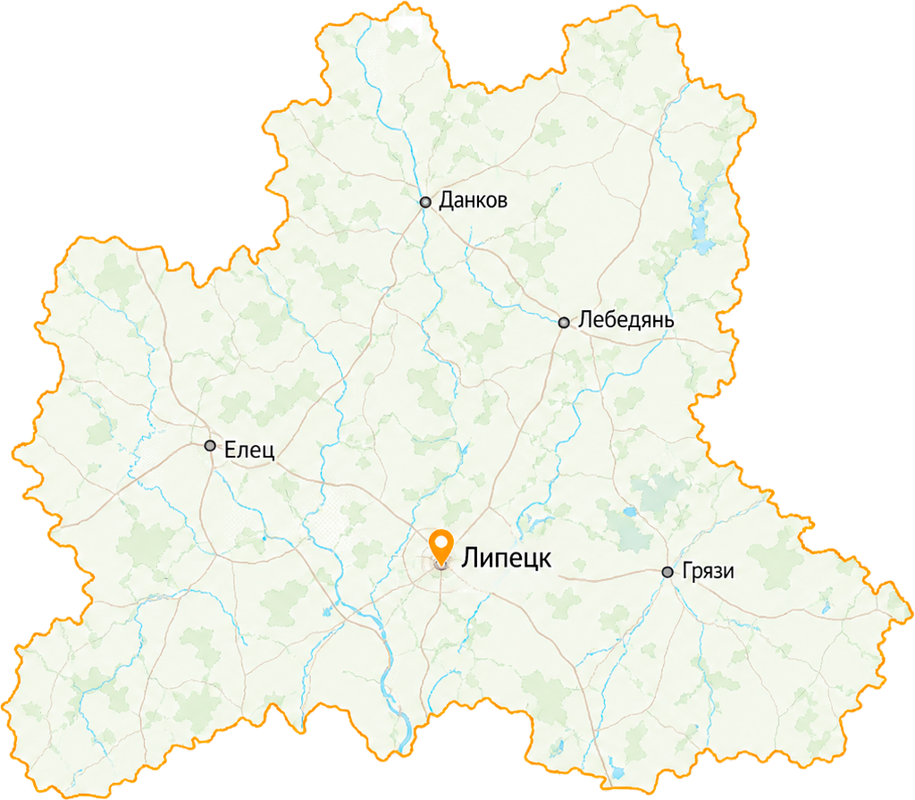 Карта выездов по Липецку и Липецкой области